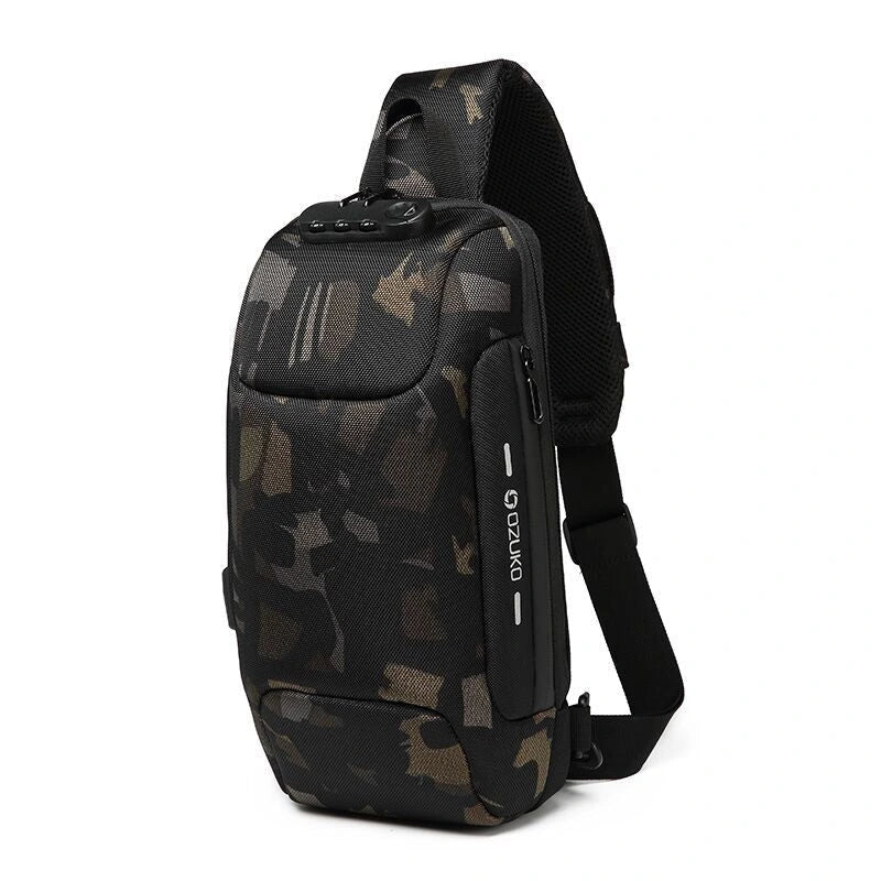 Diebstahlsichere Crossbody-Tasche mit USB-Anschluss für Damen