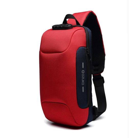 Diebstahlsichere Crossbody-Tasche mit USB-Anschluss für Damen