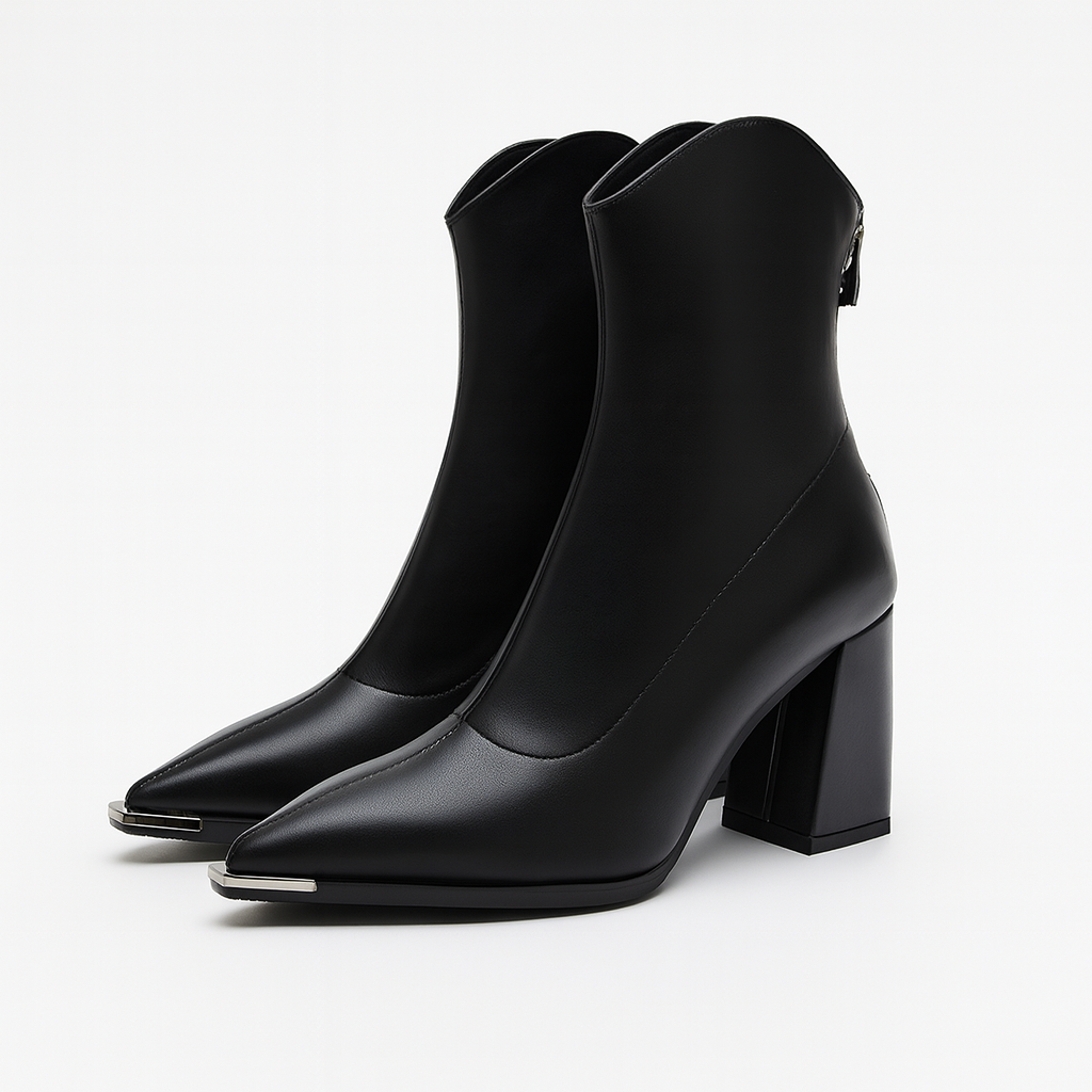Damen Chelsea Boots Mit Modernem Chrom-Detail Und Schlankem Design