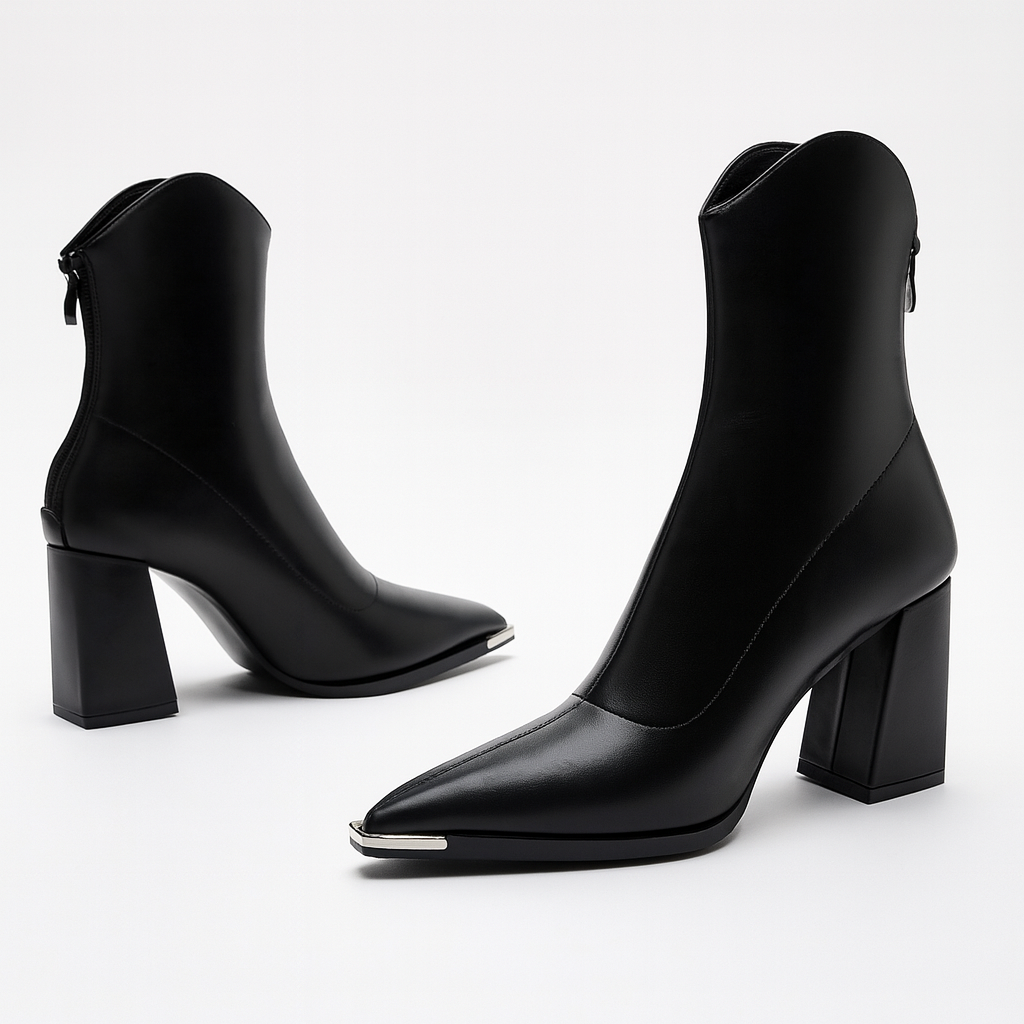 Damen Chelsea Boots Mit Modernem Chrom-Detail Und Schlankem Design