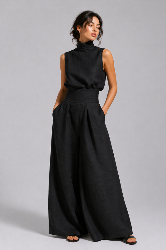 Leinen-Zweiteiler für Damen mit modernem, luftigem Look und weiter Passform