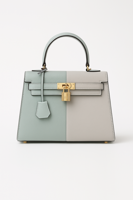 Zweifarbige elegante Handtasche für Damen