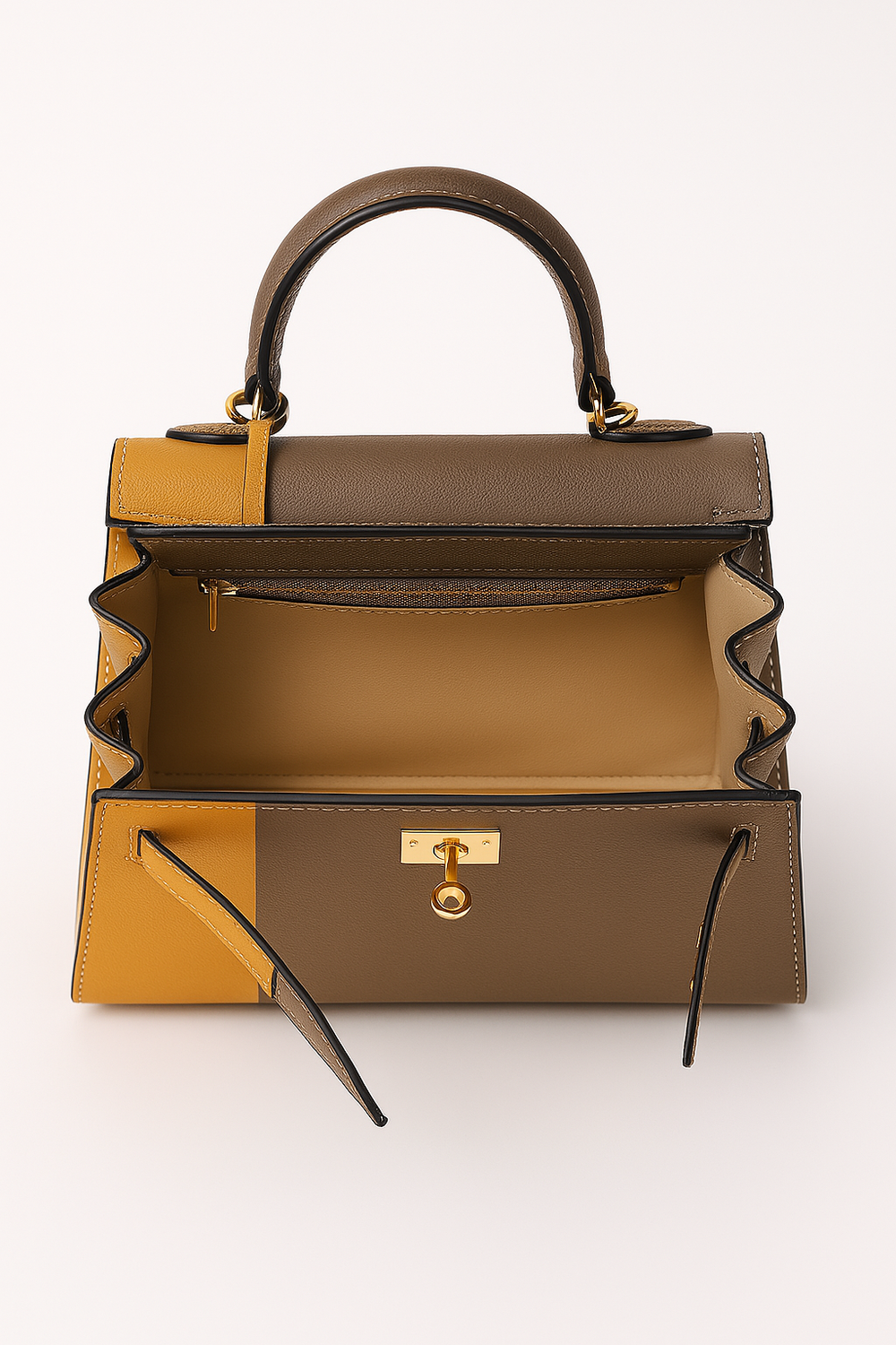 Zweifarbige elegante Handtasche für Damen