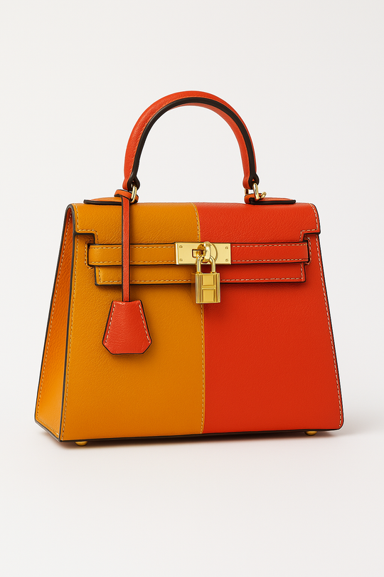 Zweifarbige elegante Handtasche für Damen