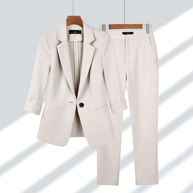 Damen Blazer Mit Hose Zweiteiliges Set