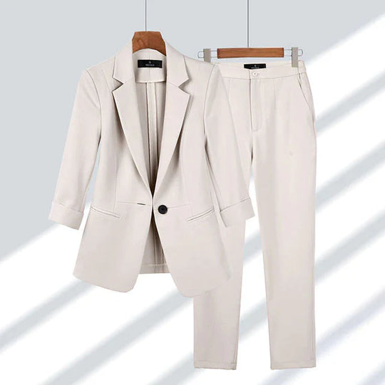Damen Blazer Mit Hose Zweiteiliges Set