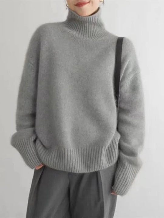 Damen Kaschmir Rollkragenpullover Mit Klassischem Design