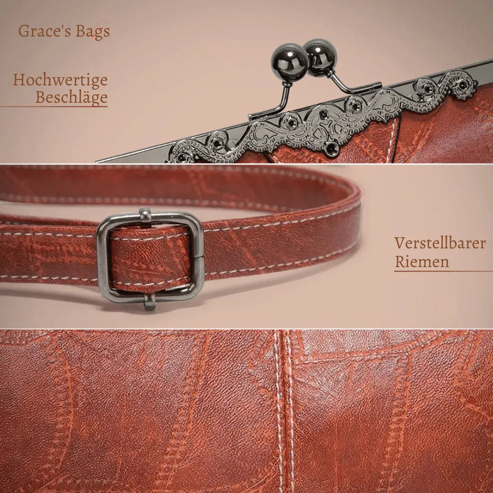 Vintage Handtasche mit Bügelverschluss für Damen