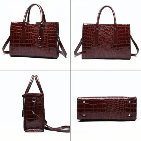 Elegante Krokodilmuster-Handtasche für Damen