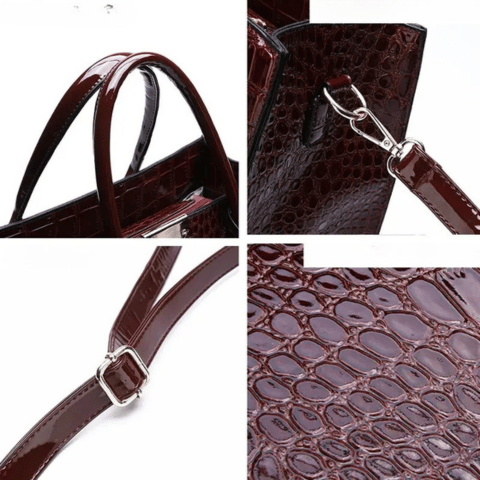 Elegante Krokodilmuster-Handtasche für Damen