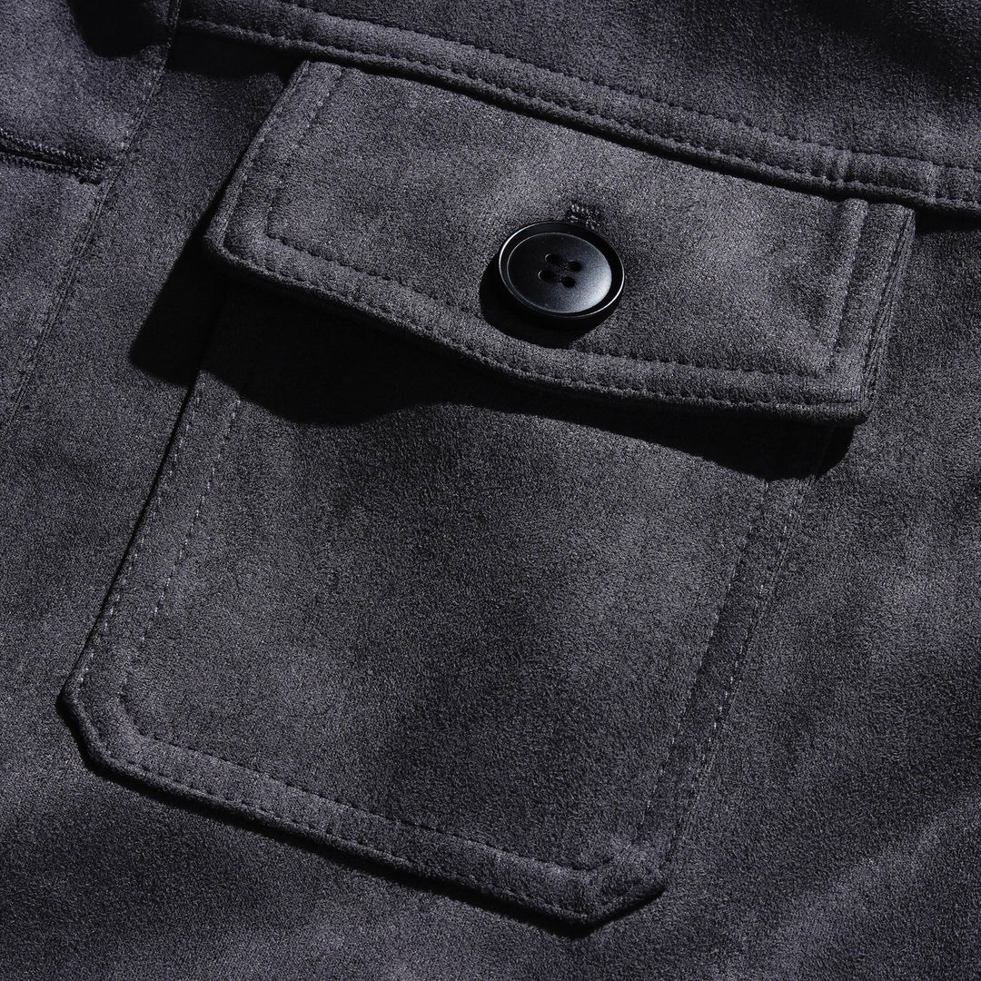 Herren Freizeitjacke Mit Stehkragen Und Knopfleiste