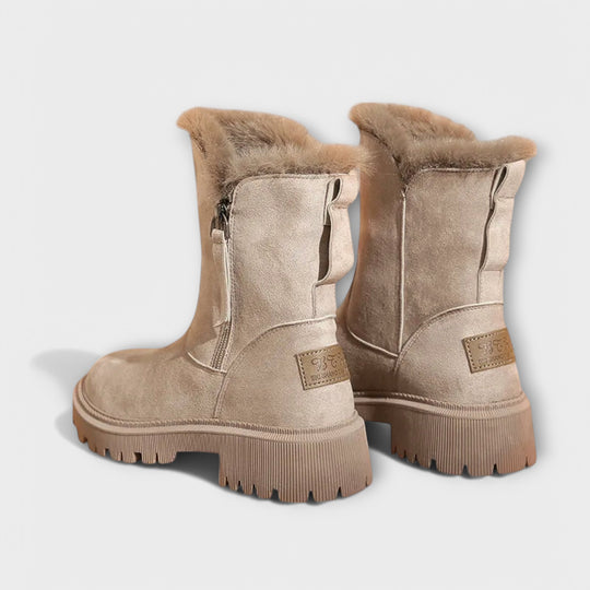 Damen Stiefel Mit Reißverschluss Und Kuschelfutter