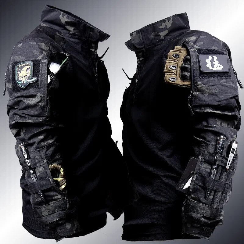 Herren Taktik Set Mit Combat Longsleeve Und Cargo Hose