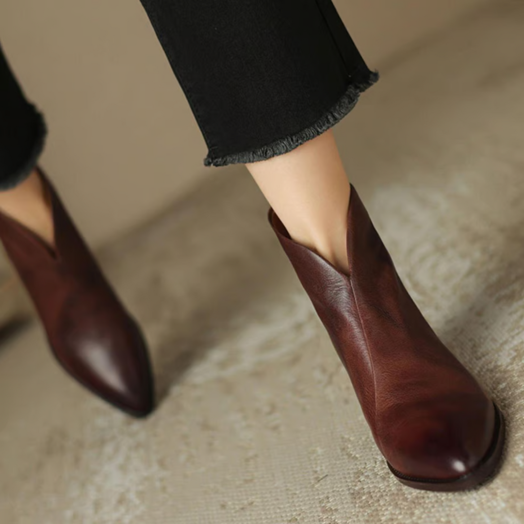 Damen Stiefeletten Mit Blockabsatz Und Klassischem Design