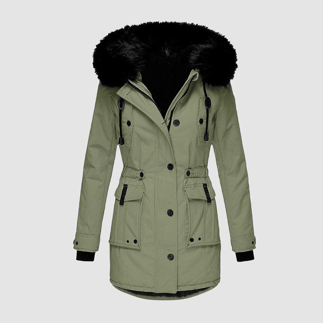 Damen Winterjacke Mit Fleecefutter Und Kapuze