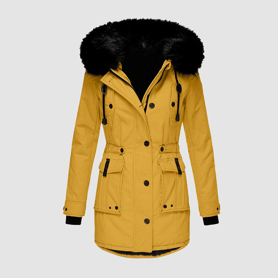 Damen Winterjacke Mit Fleecefutter Und Kapuze