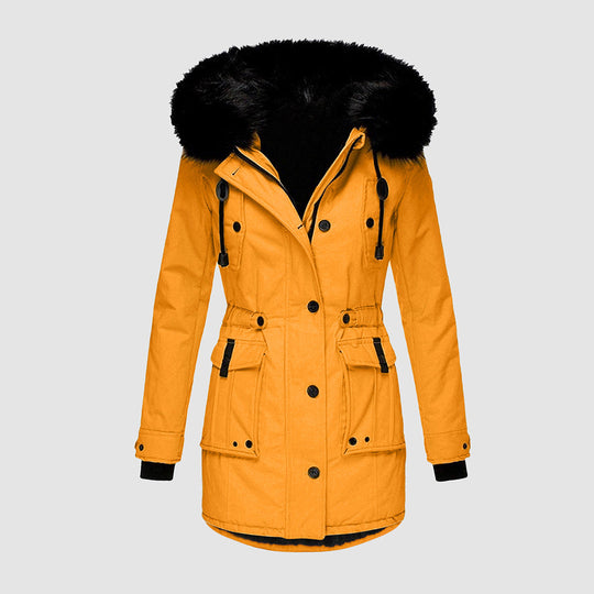 Damen Winterjacke Mit Fleecefutter Und Kapuze