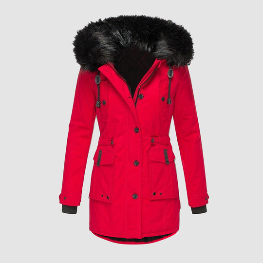 Damen Winterjacke Mit Fleecefutter Und Kapuze
