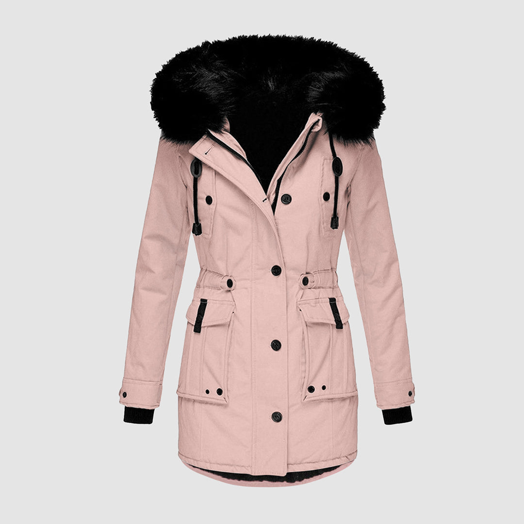 Damen Winterjacke Mit Fleecefutter Und Kapuze