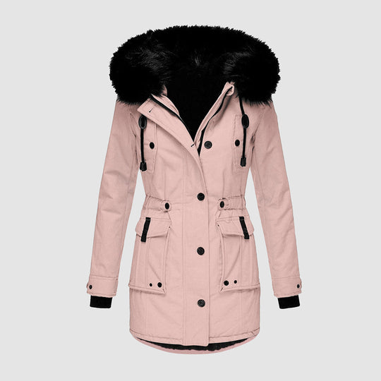 Damen Winterjacke Mit Fleecefutter Und Kapuze