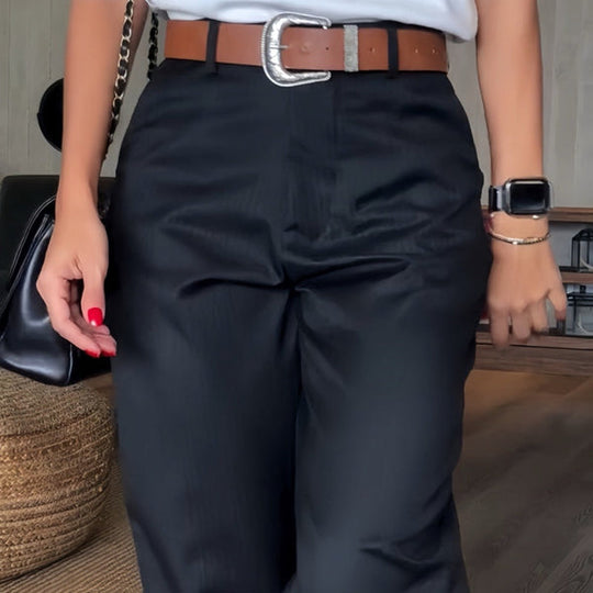 Damen Gestreifte Elegante Anzughose