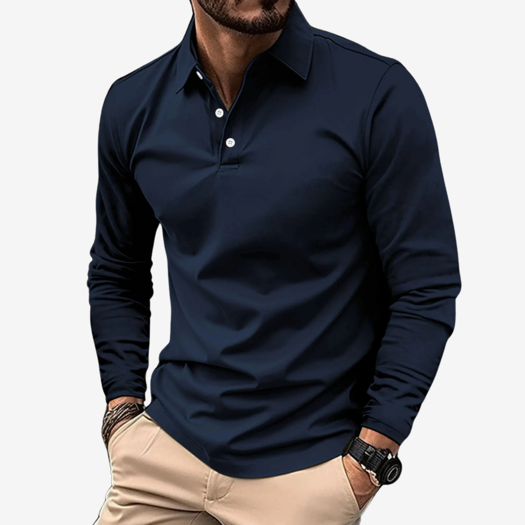 Herren Polo Langarmshirt