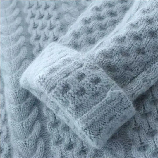 Damen Strickpullover Mit Zopfmuster