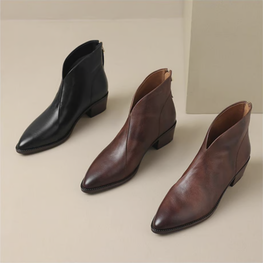 Damen Stiefeletten Mit Blockabsatz Und Klassischem Design