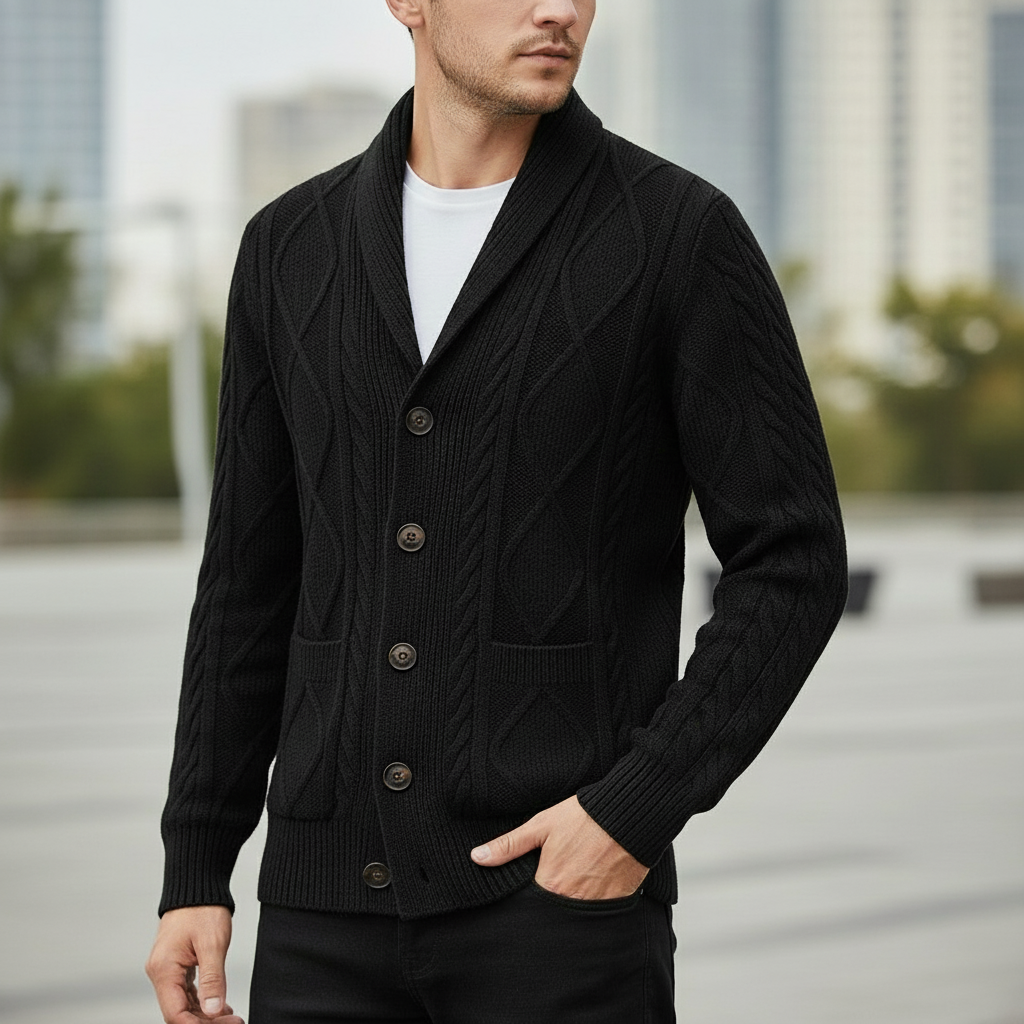 Cardigan mit Knopfleiste und Taschen für Herren
