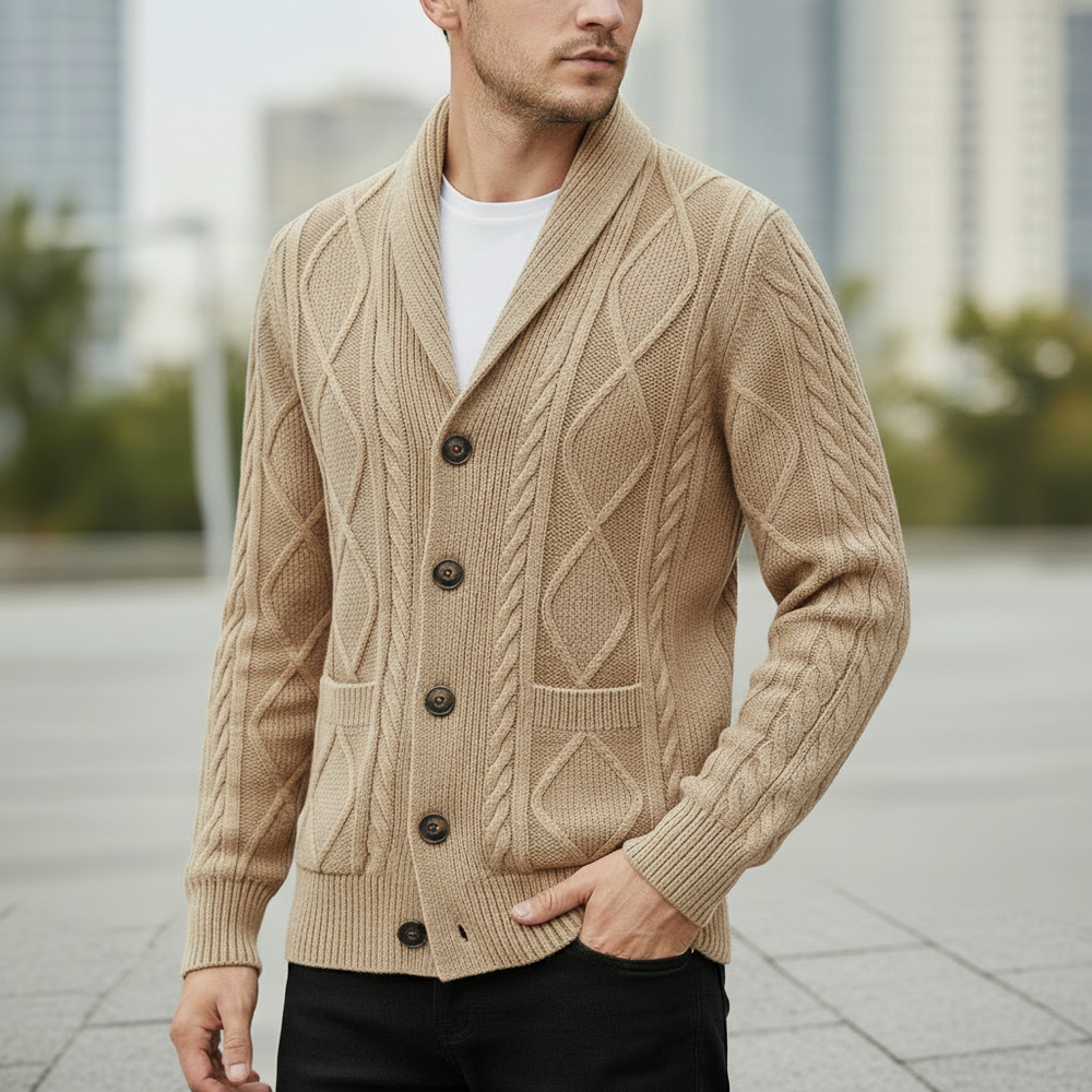 Cardigan mit Knopfleiste und Taschen für Herren