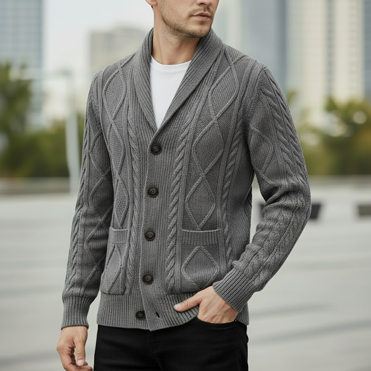 Cardigan mit Knopfleiste und Taschen für Herren