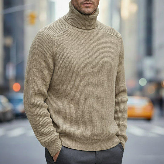 Rollkragenpullover mit Klarem Design für Herren