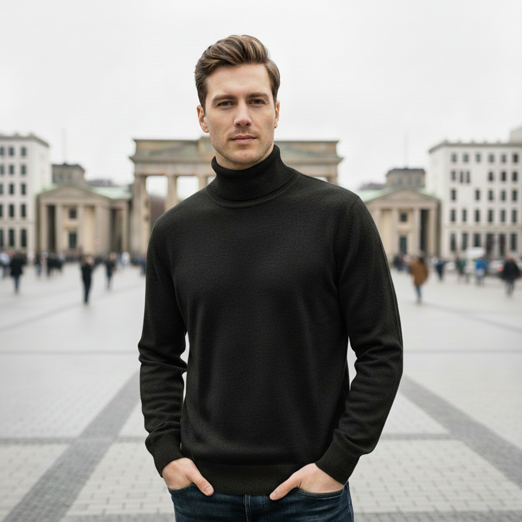 Rollkragenpullover mit Klarem Design für Herren