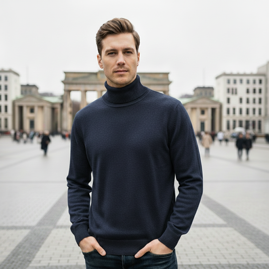 Rollkragenpullover mit Klarem Design für Herren