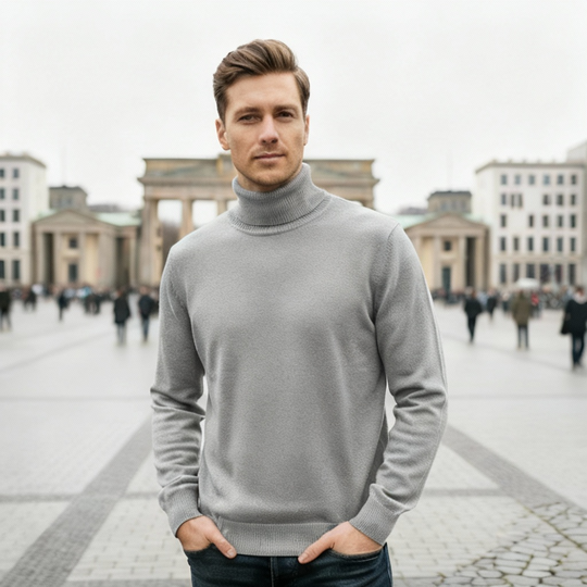 Rollkragenpullover mit Klarem Design für Herren