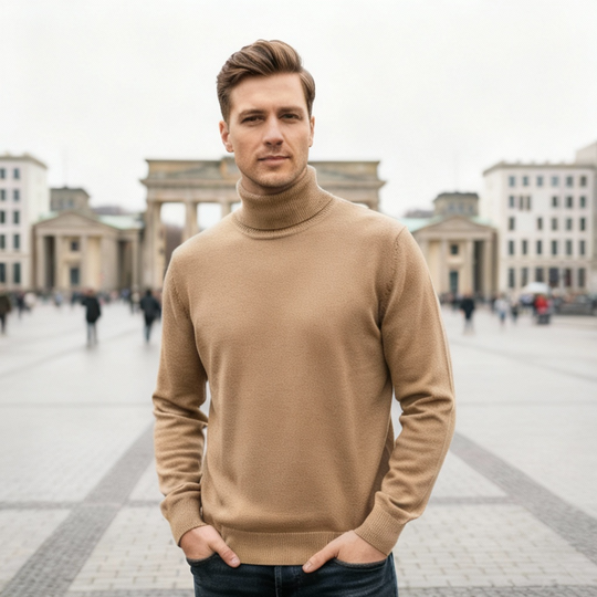Rollkragenpullover mit Klarem Design für Herren