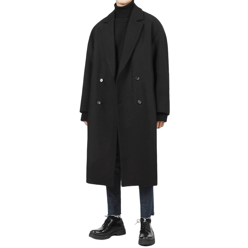Herren Oversize Mantel Mit Doppelreihiger Knopfleiste