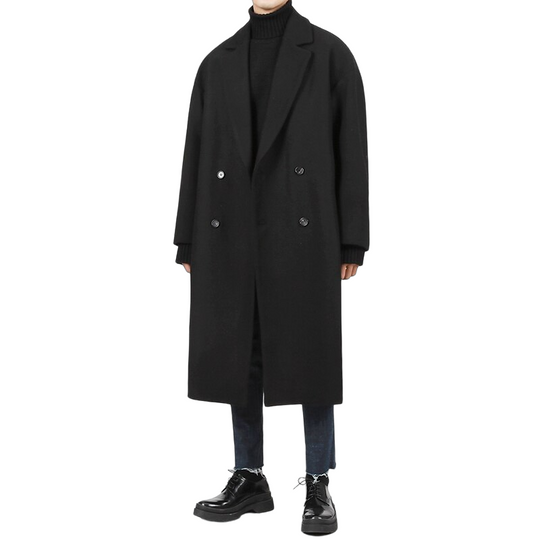 Herren Oversize Mantel Mit Doppelreihiger Knopfleiste