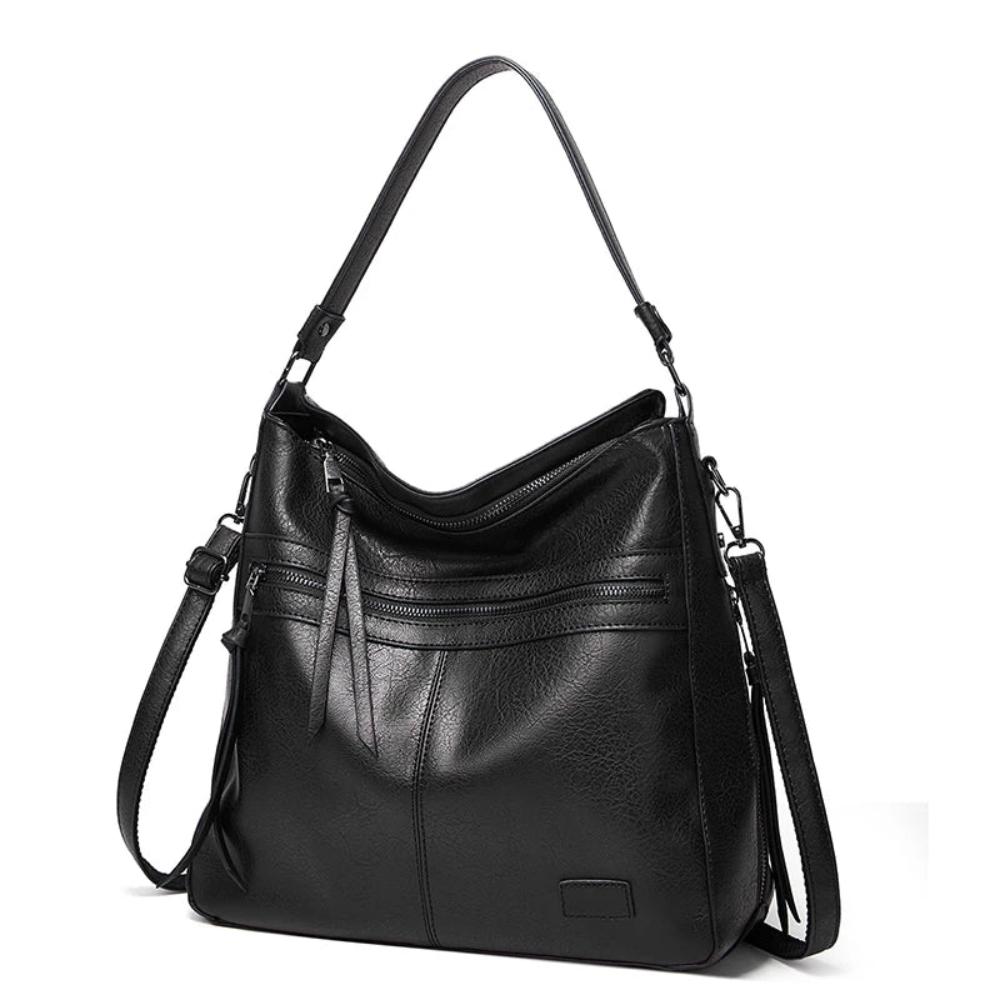 Geräumige Schultertasche mit Reißverschlussfächern für Damen