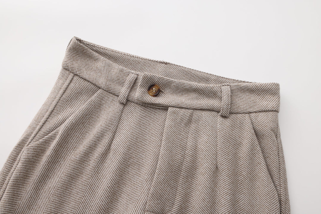 Herren Herringbone Stoffhose