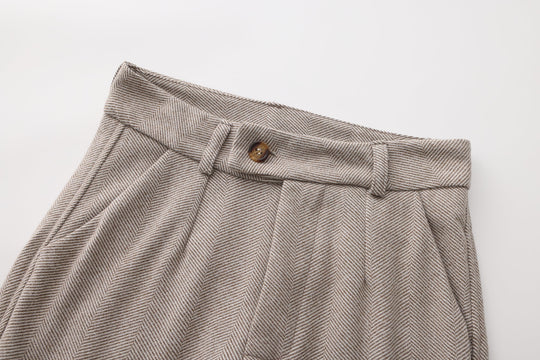 Herren Herringbone Stoffhose