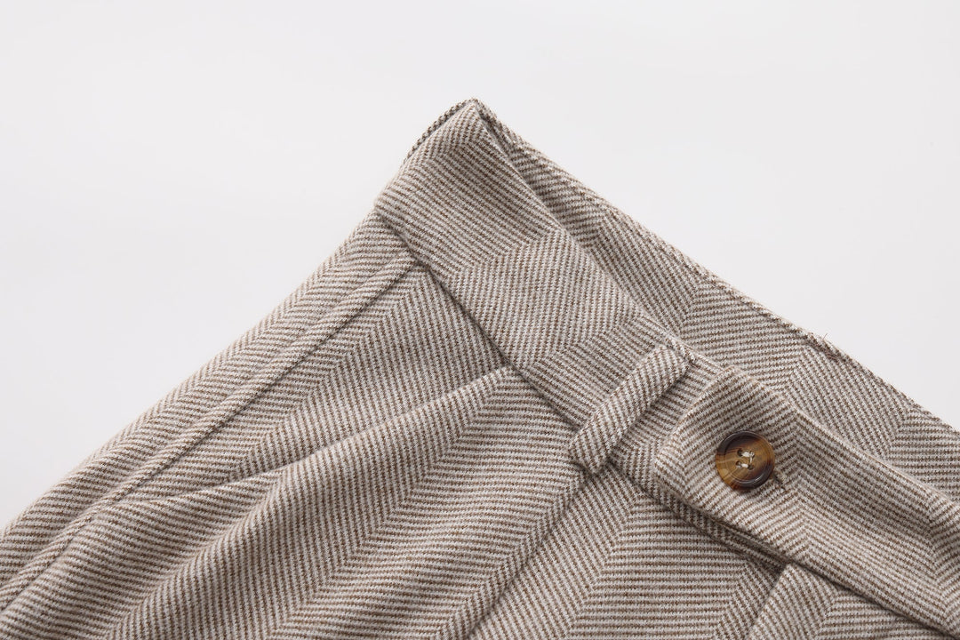 Herren Herringbone Stoffhose