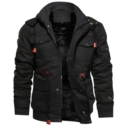 Herren Militärjacke Mit Mehreren Taschen