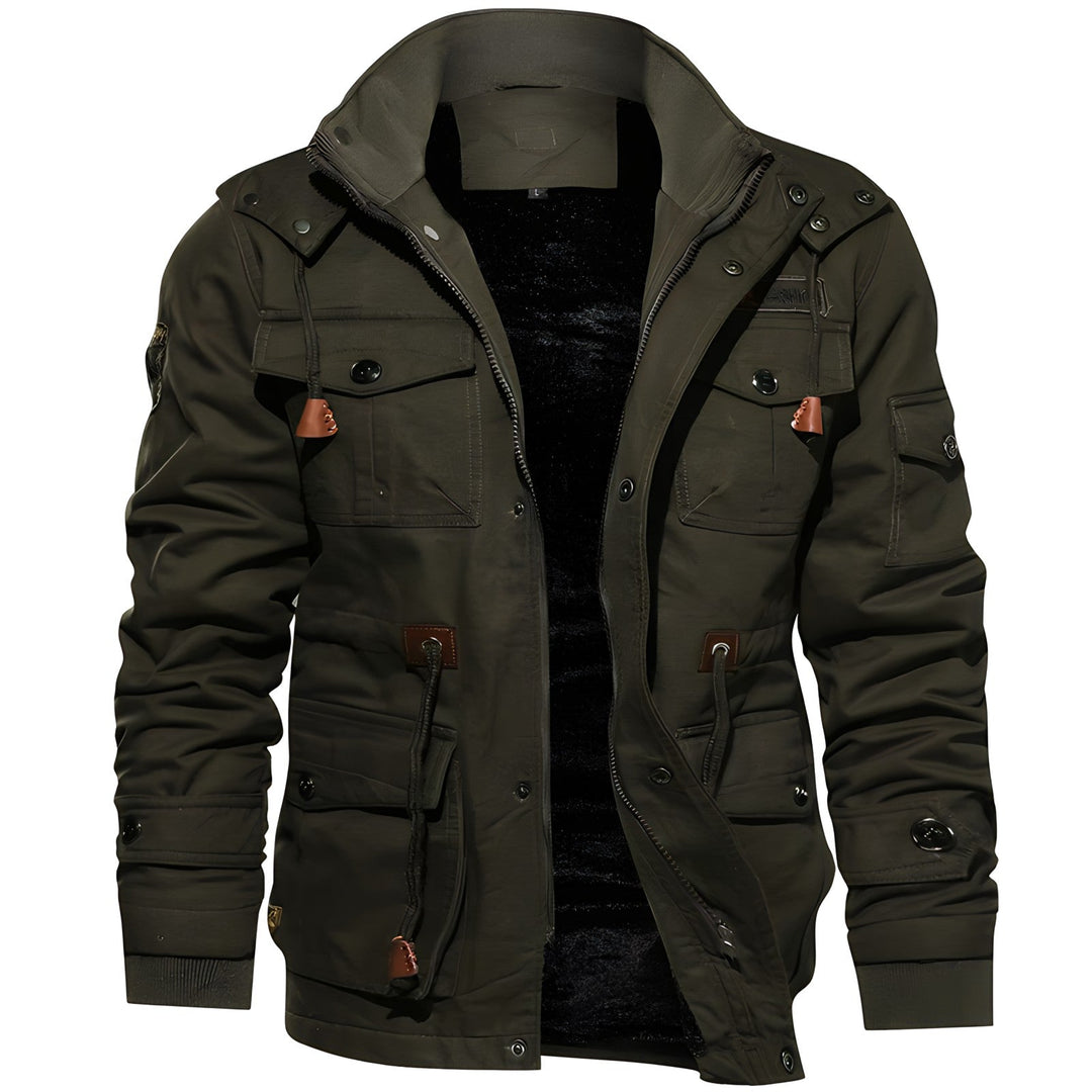 Herren Militärjacke Mit Mehreren Taschen