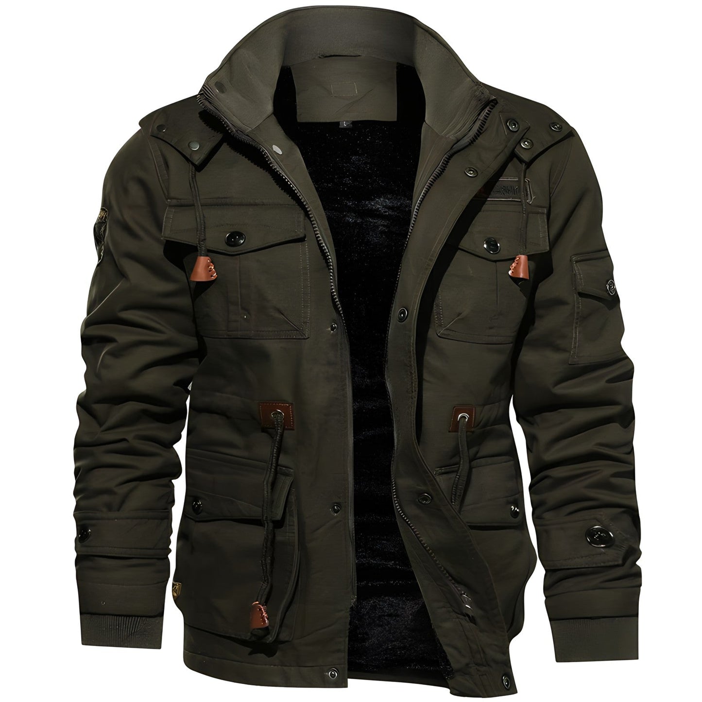 Herren Militärjacke Mit Mehreren Taschen