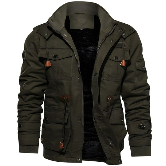 Herren Militärjacke Mit Mehreren Taschen
