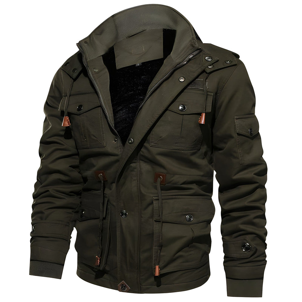 Herren Militärjacke Mit Mehreren Taschen