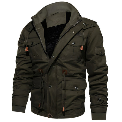 Herren Militärjacke Mit Mehreren Taschen