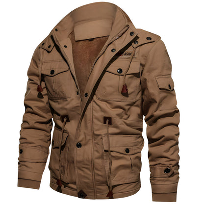 Herren Militärjacke Mit Mehreren Taschen