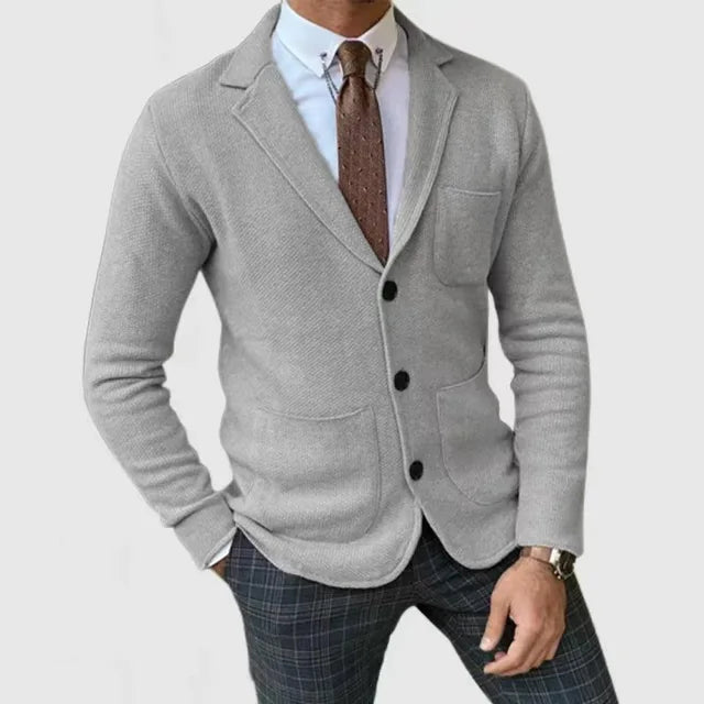 Herren Strickblazer Mit Klassischem Design